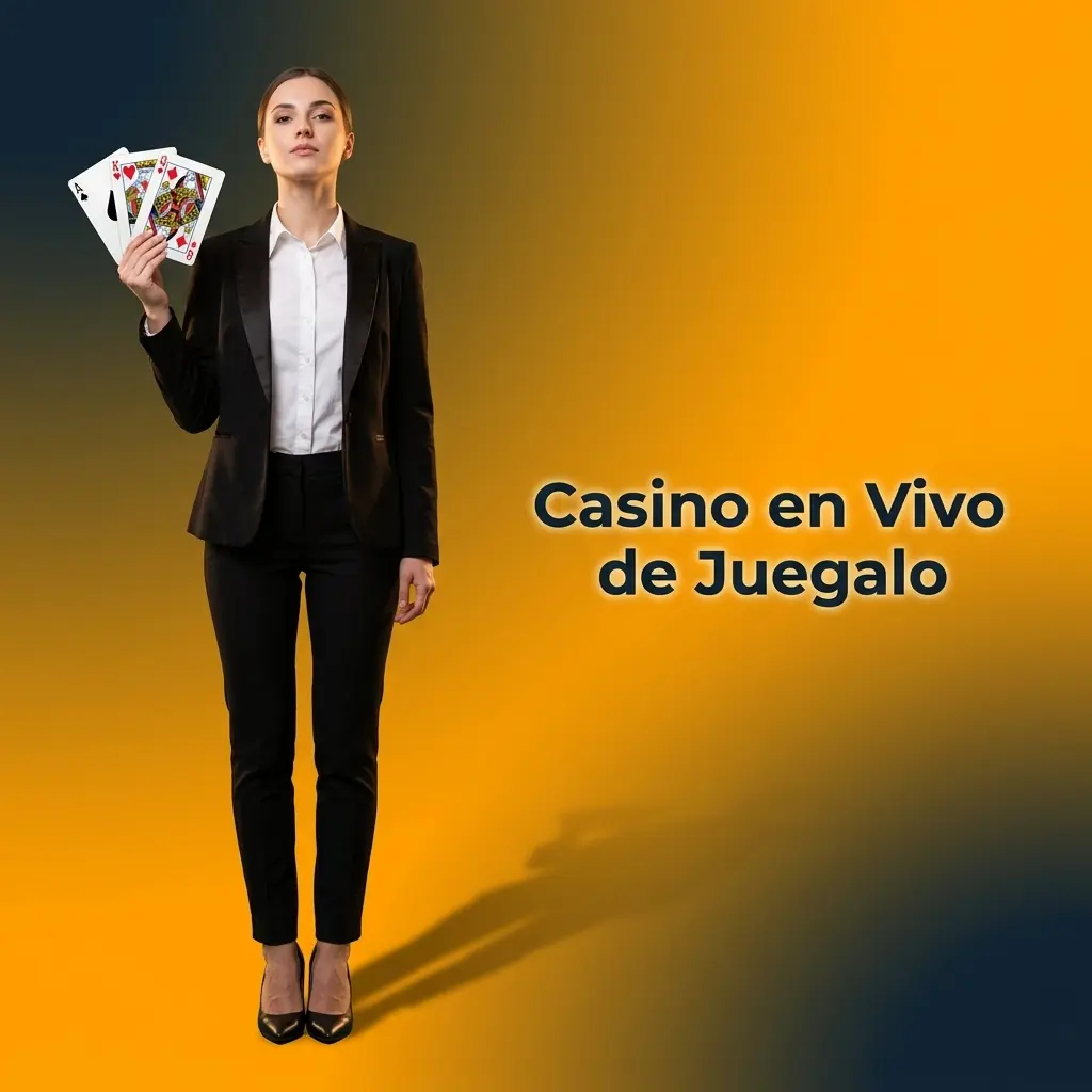 Crupier en vivo en el casino Juegalo con transmisión en alta definición