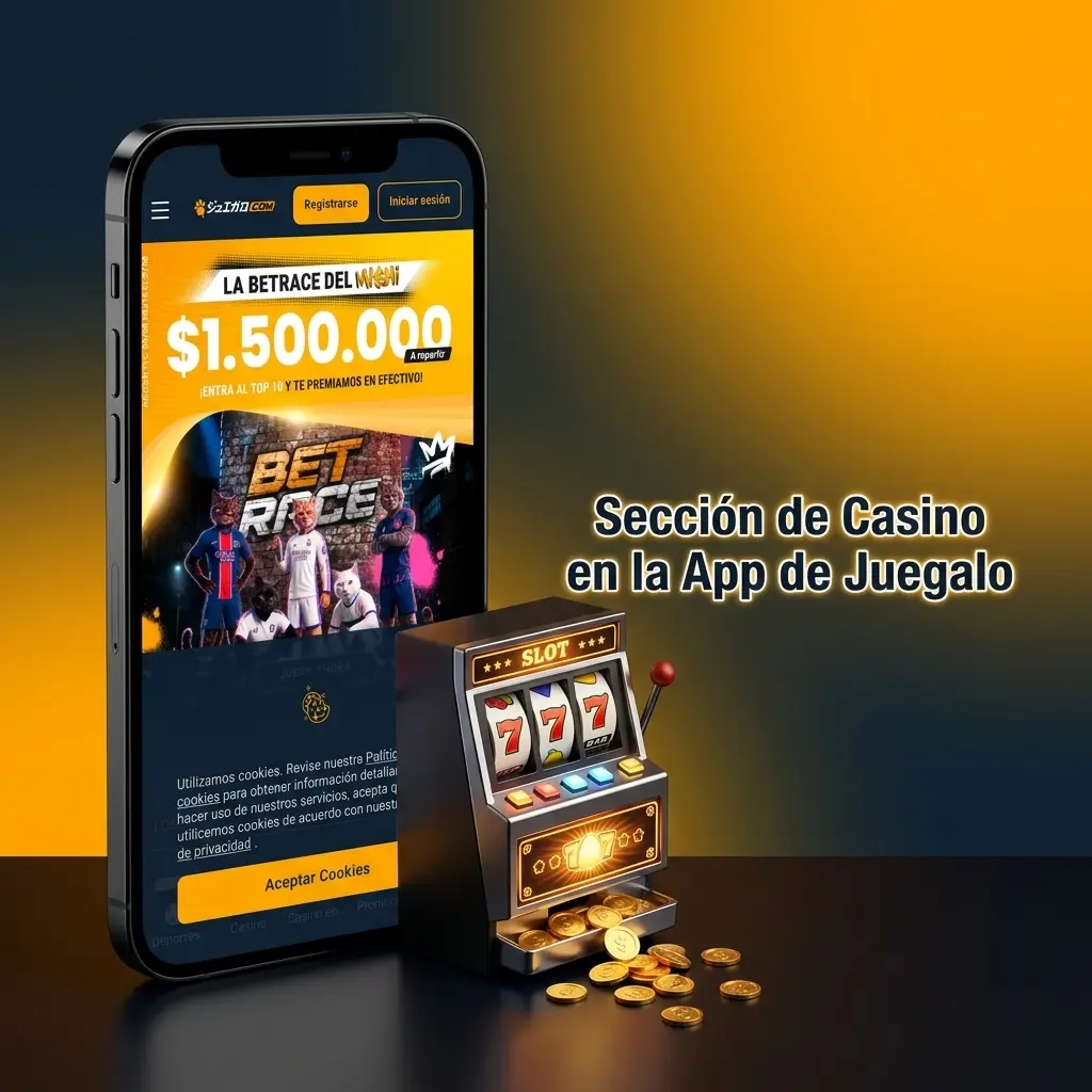 Sección de casino en la app de Juegalo con más de 3.000 títulos